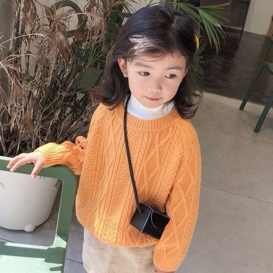 Girl Knit Shirt Pullover Sweater