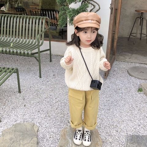 Girl Knit Shirt Pullover Sweater