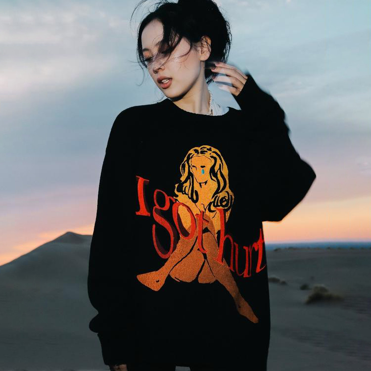 Long Sleeves Sweater Stylish  Jacquard  Knitwear