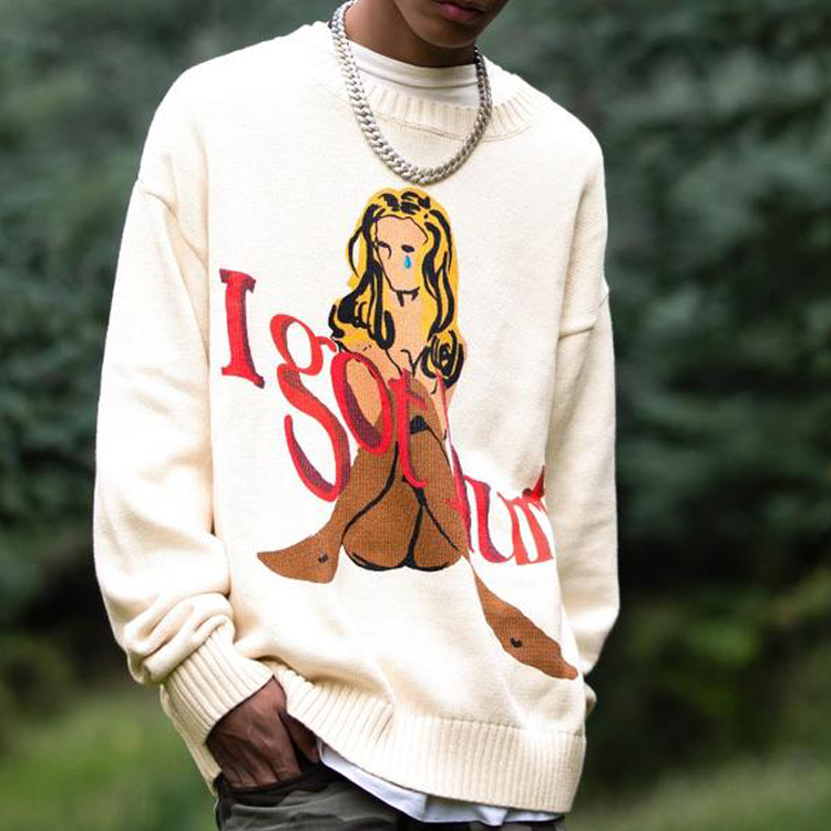 Long Sleeves Sweater Stylish  Jacquard  Knitwear