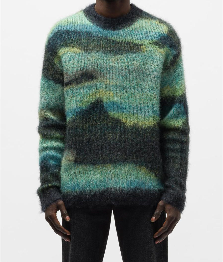 Jacquard Knit Winter Crewneck Men Sweater
