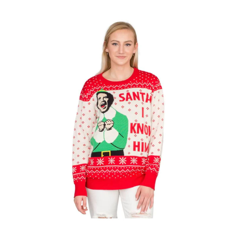 Funny Christmas Sweater Women's Elf Santa