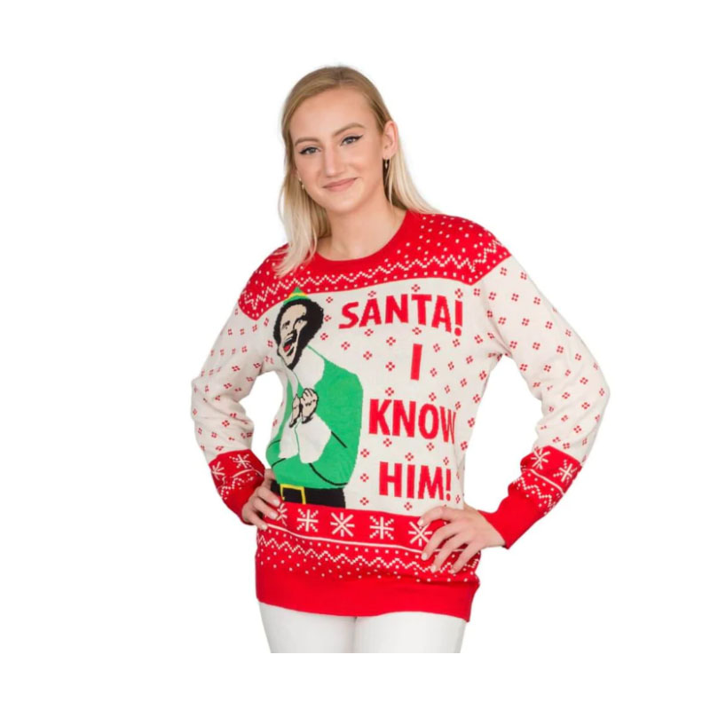 Funny Christmas Sweater Women's Elf Santa