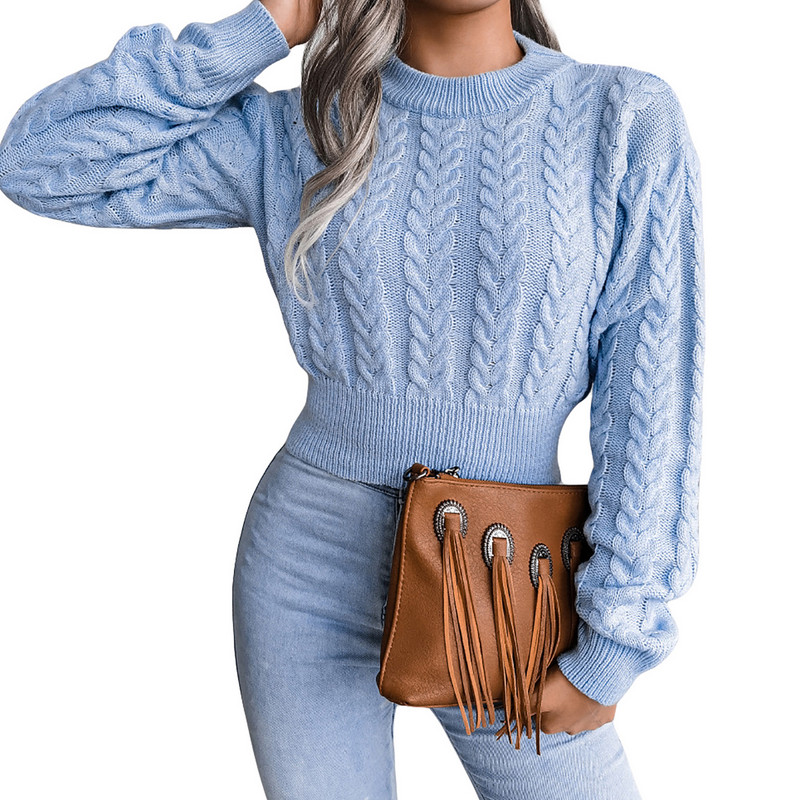 Fashion Slim Sweater Women Roundneck Pullover