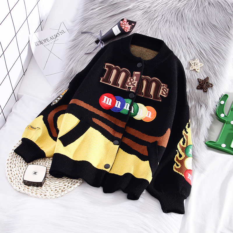 Embroidered Cardigans Fashion Loose Knit Coats
