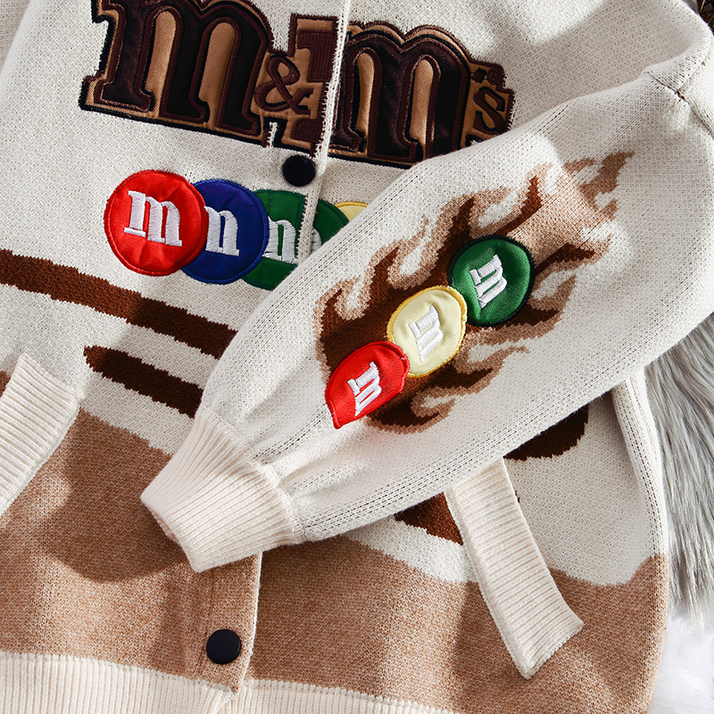 Embroidered Cardigans Fashion Loose Knit Coats