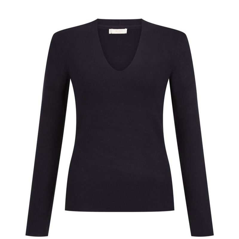 Pure Color Women's Sweater V-neck