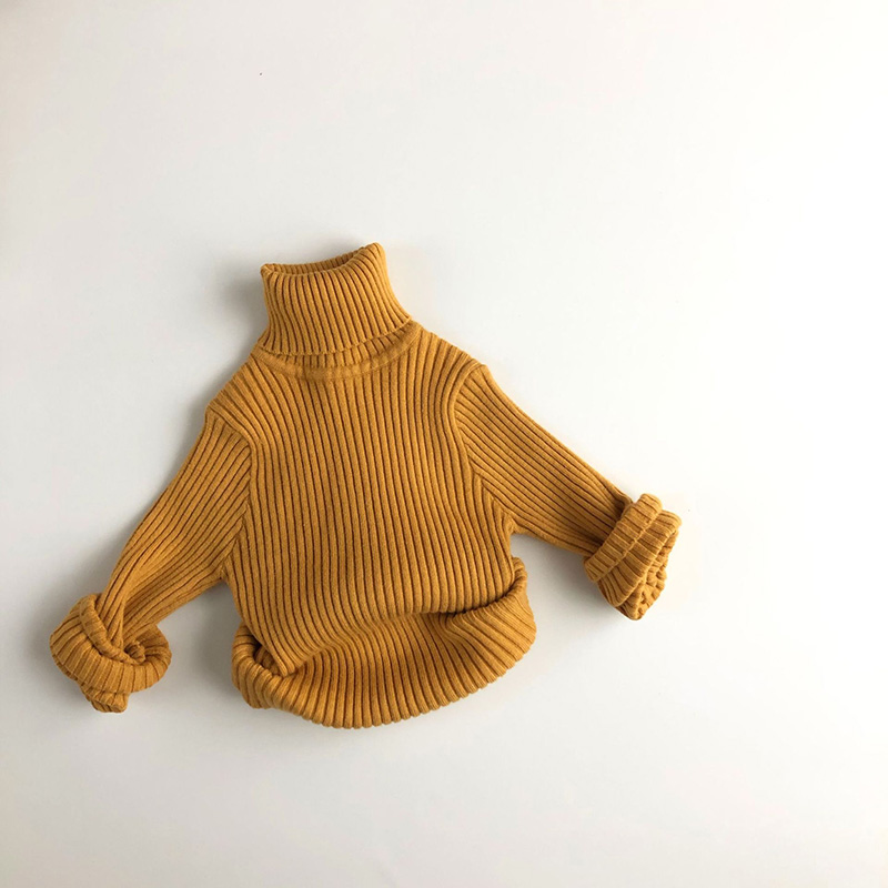 Solid Color Sweater Pullover Turtleneck Knitwear
