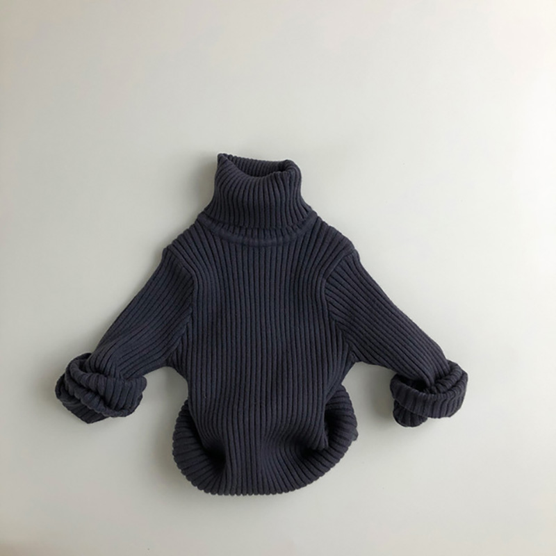 Solid Color Sweater Pullover Turtleneck Knitwear