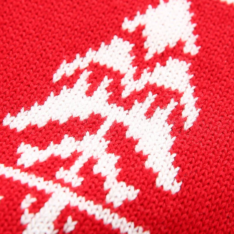 Knitting Christmas kid's O-Neck sweater