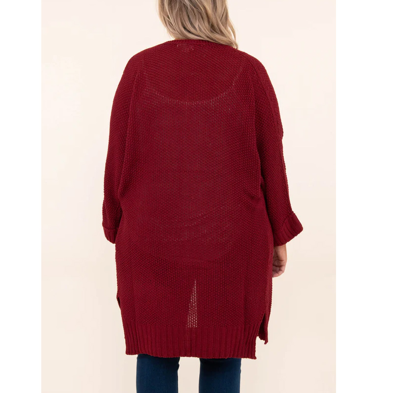 Plus Size Women's V-Neck Cardigan Sweater