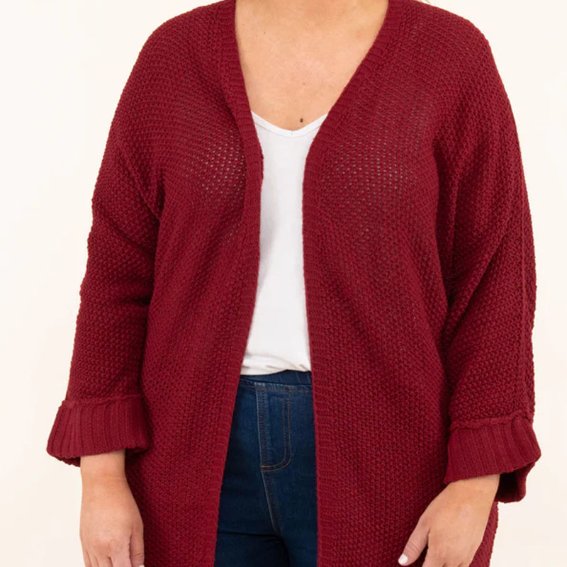 Plus Size Women's V-Neck Cardigan Sweater