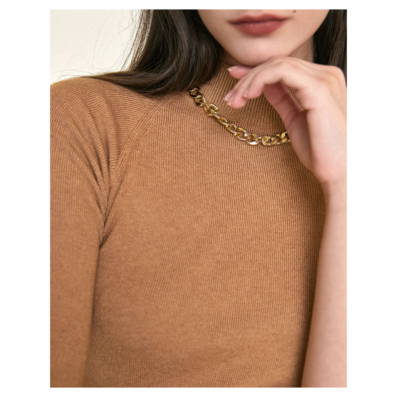 Mock Neck Short Sleeve Ribbed Sweater