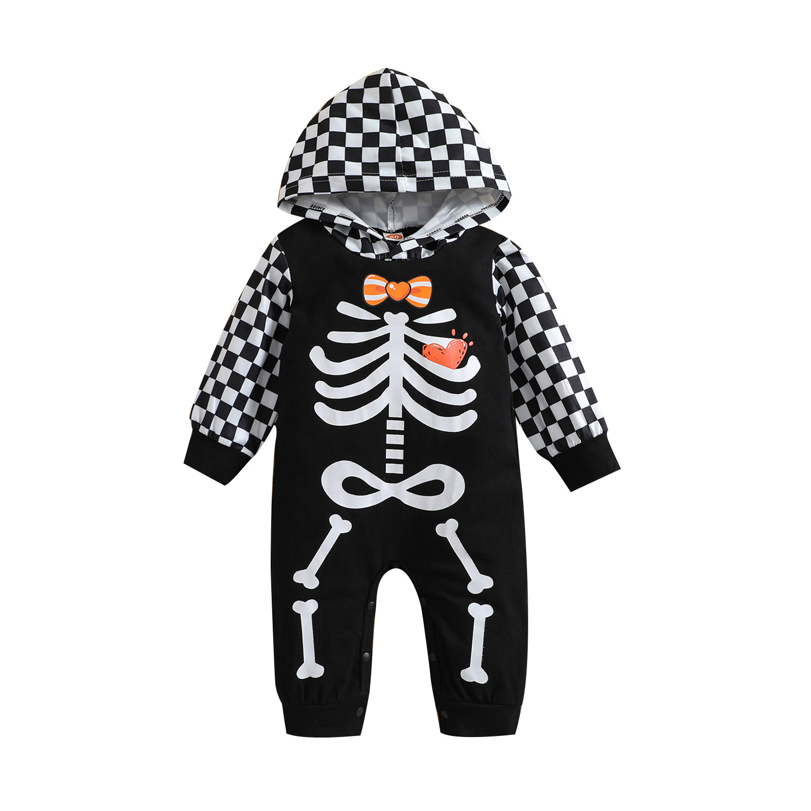 Halloween Skull Pumpkin Print Baby Sweater