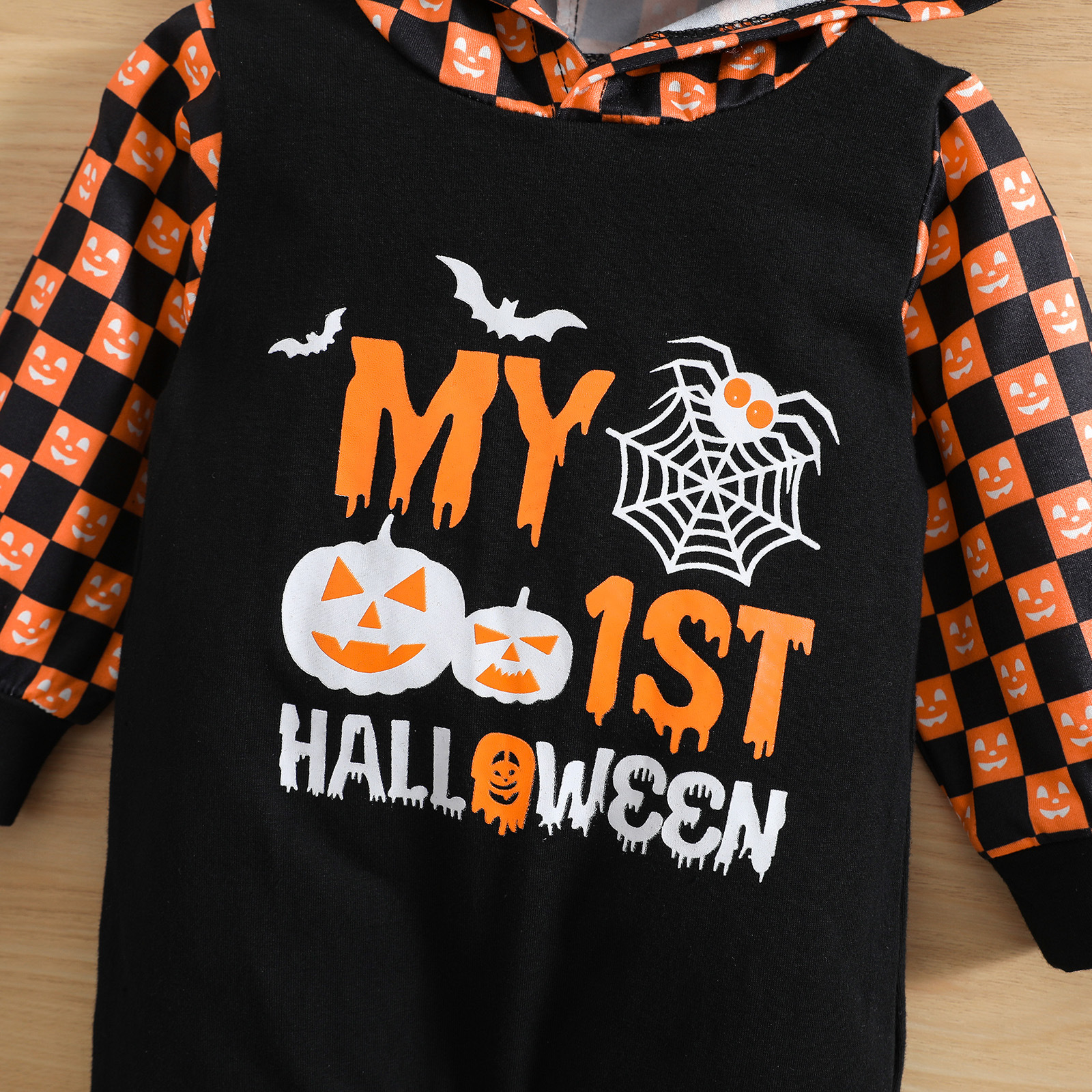 Halloween Skull Pumpkin Print Baby Sweater