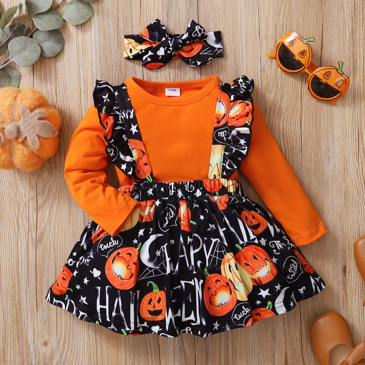 Halloween Sweater Girl Cute Pumpkin Dress