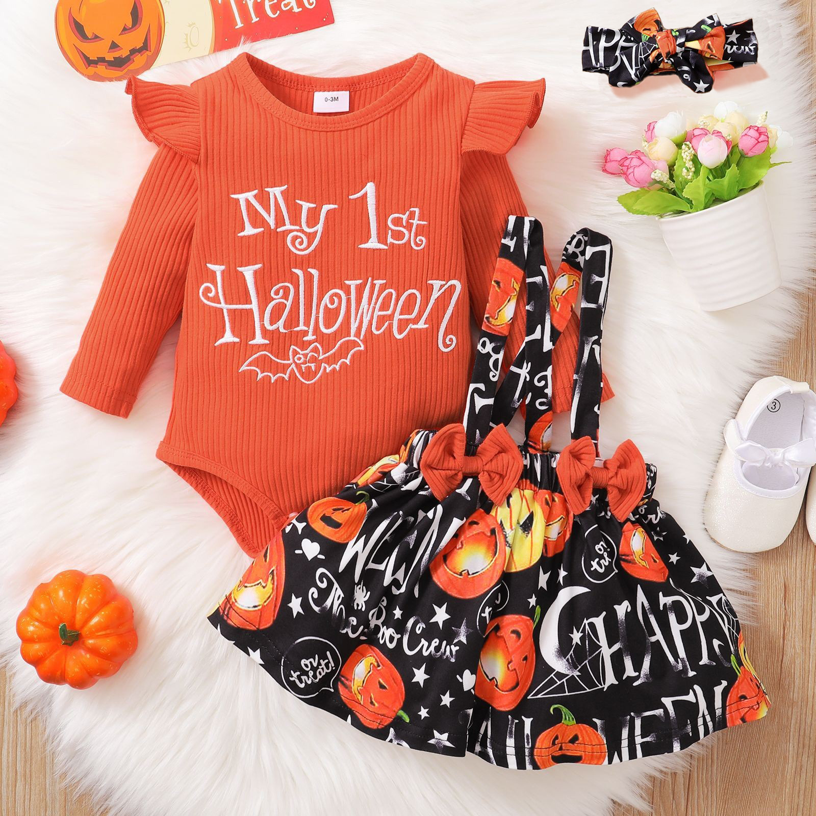 Halloween Sweater Girl Cute Pumpkin Dress