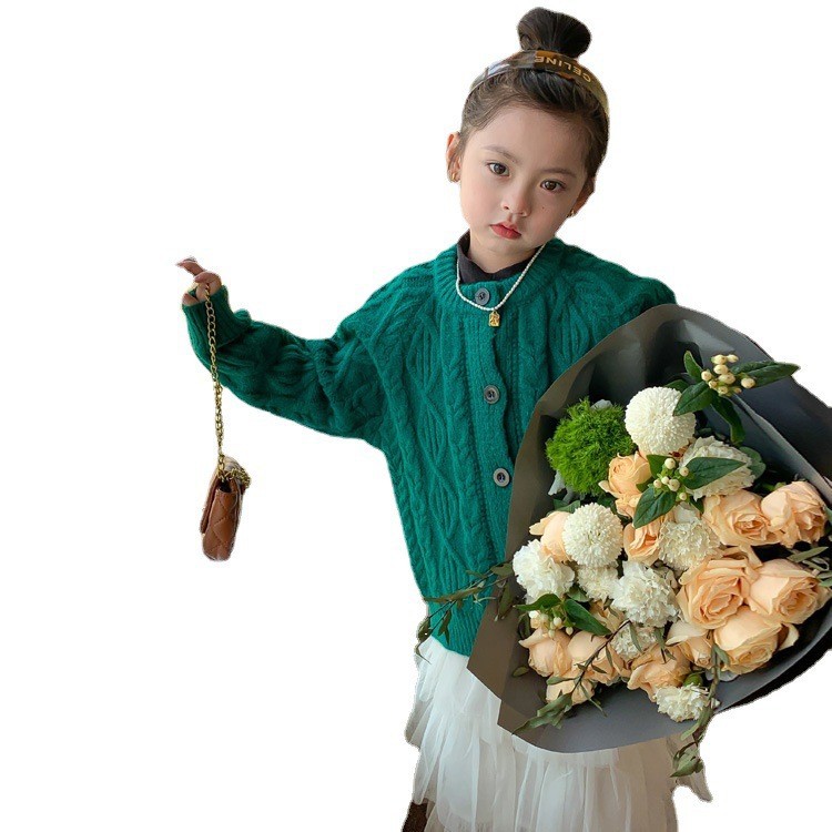 Solid Color Round Neck Sweater Children