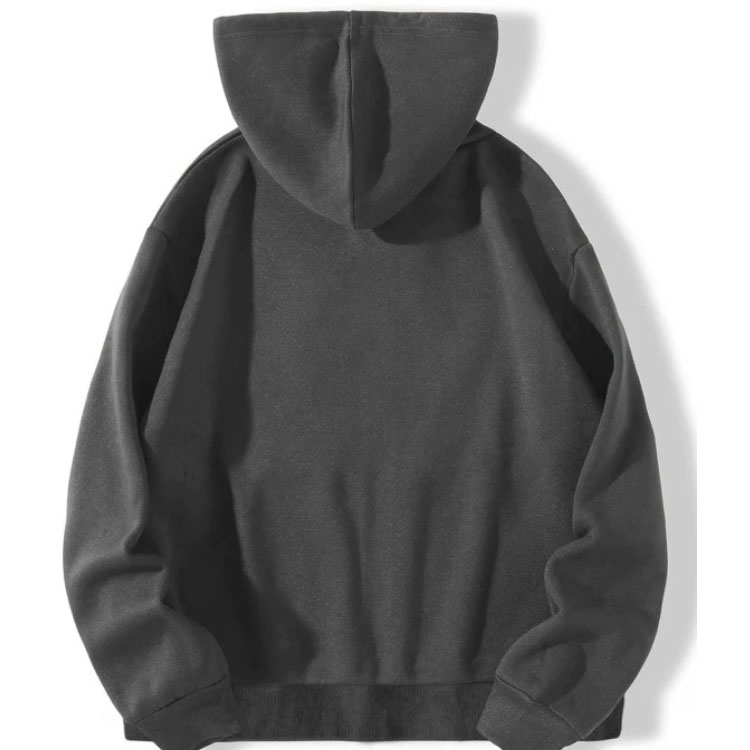 Butterfly Zip Drawstring Dark Grey Hoodie