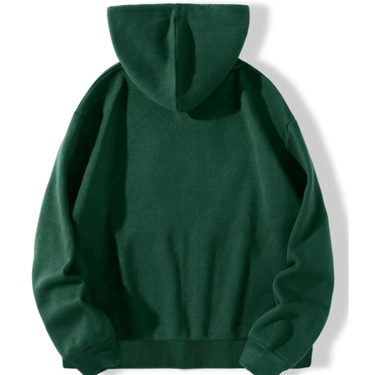 Butterfly Zip Drawstring Dark Green Hoodie