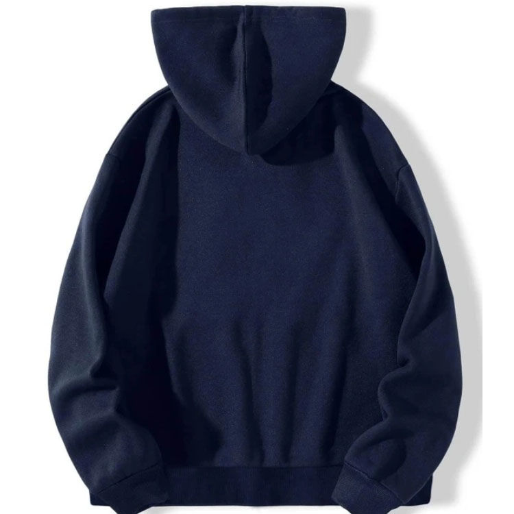 Butterfly Zip Drawstring Navy Blue Hoodie