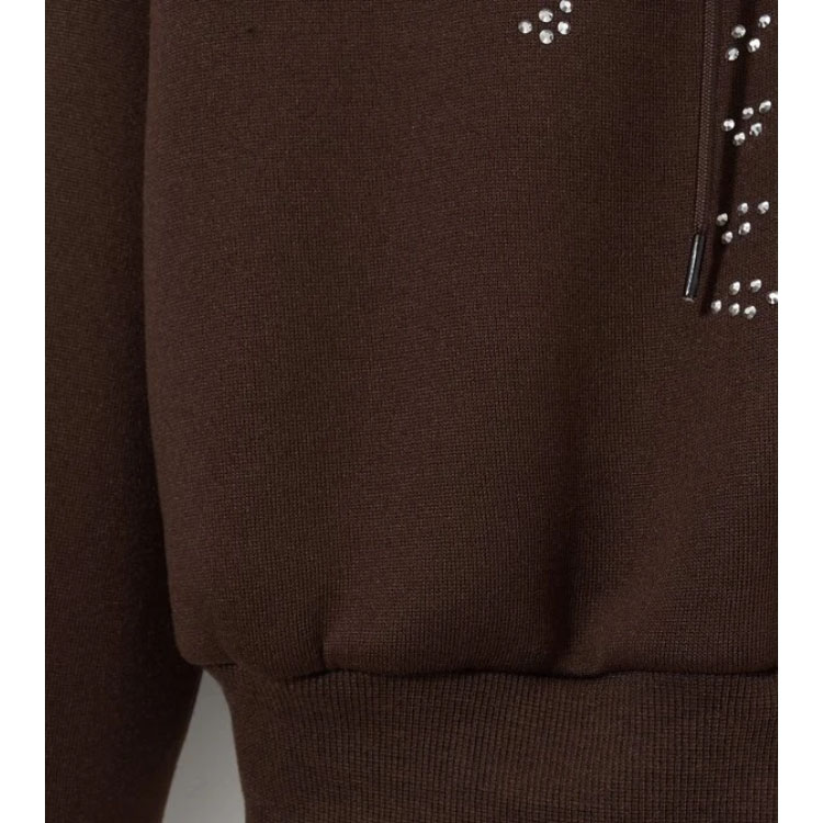 Coffee Brown Zip Up Drawstring Hoodie