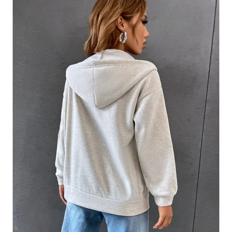 Women's Sticking Drill Light Grey Hoodie