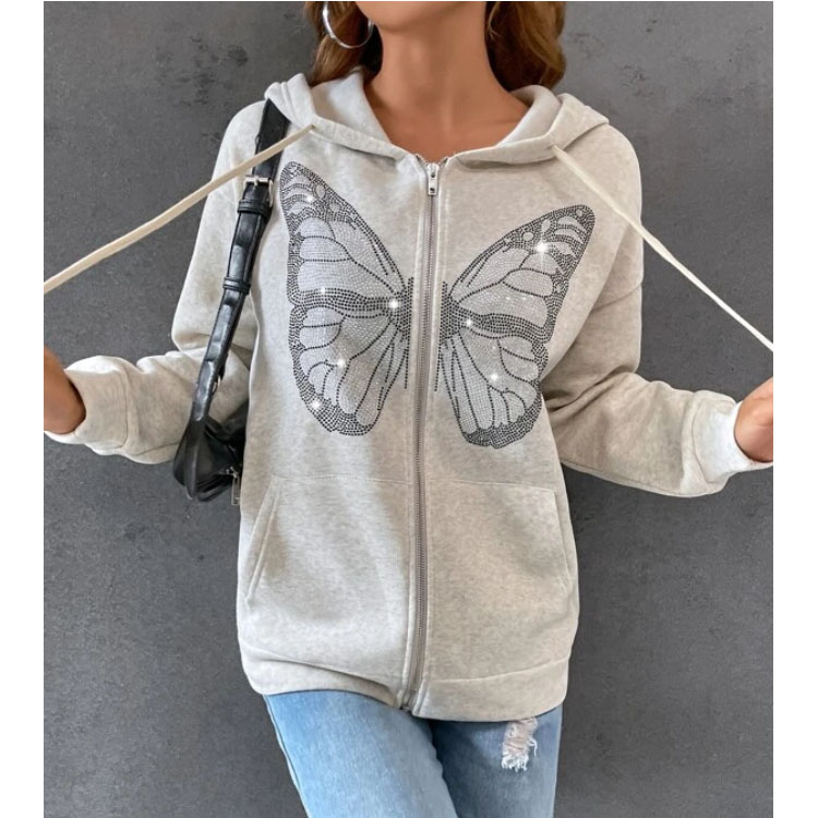 Women's Sticking Drill Light Grey Hoodie