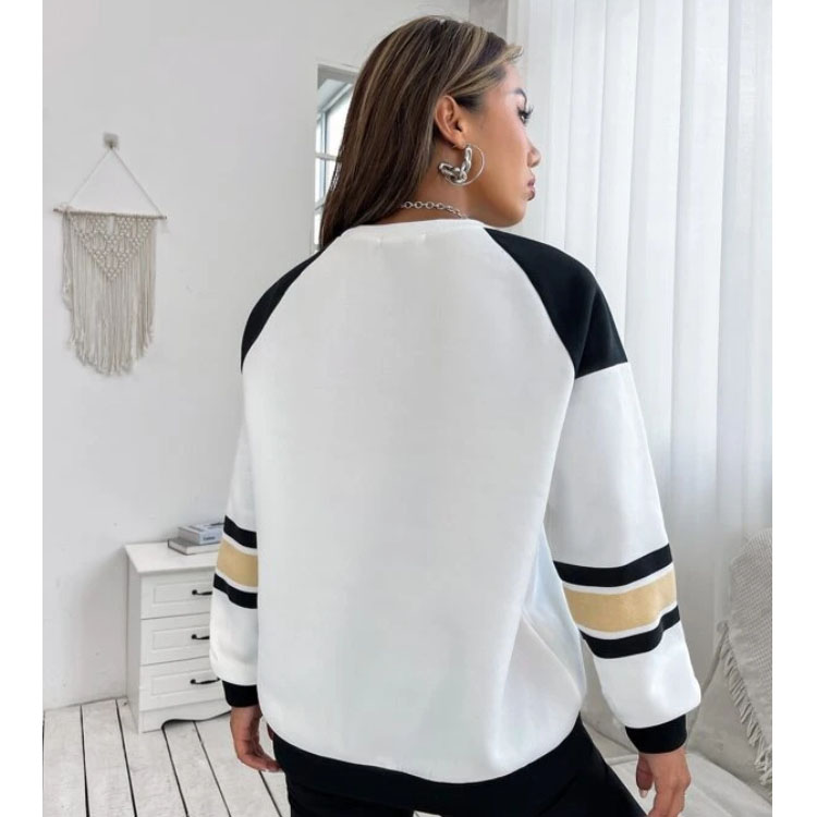 Women's Letter Graphic O-neck White Sweatshirt