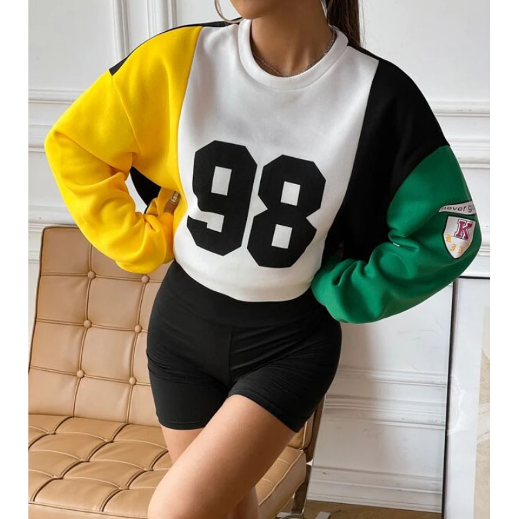 Women's Multi Color Graphic O-neck Sweatshirt