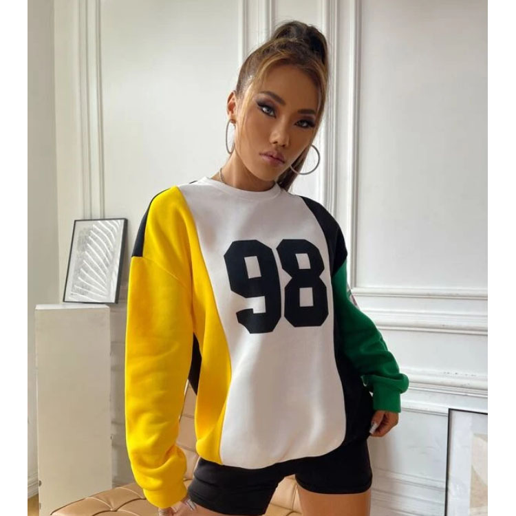 Women's Multi Color Graphic O-neck Sweatshirt