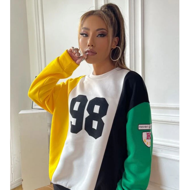 Women's Multi Color Graphic O-neck Sweatshirt