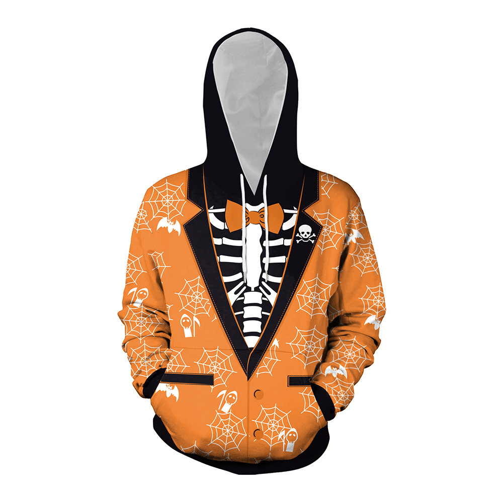 Printed Couple's Funny Hoodie Halloween
