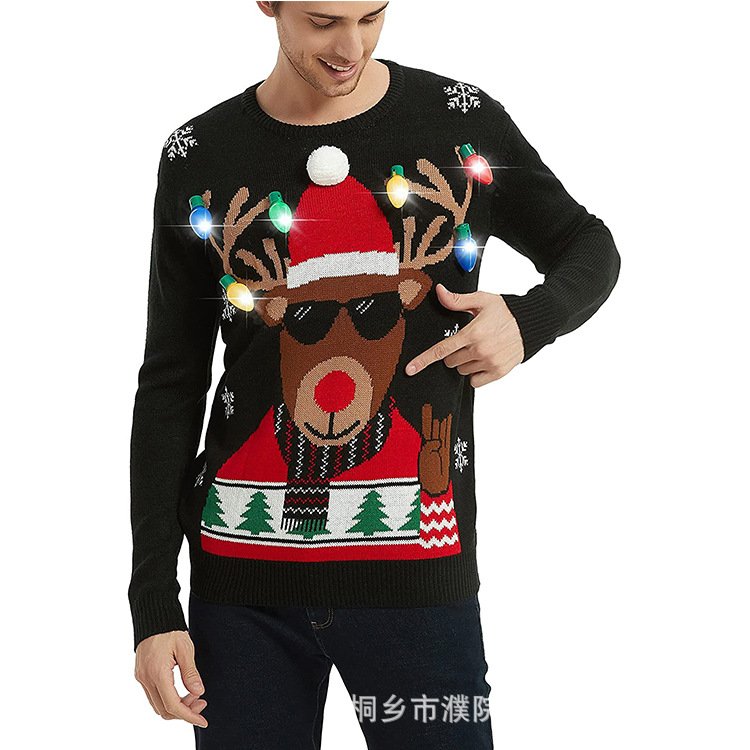 Christmas LED Light Men's Crewneck Sweater
