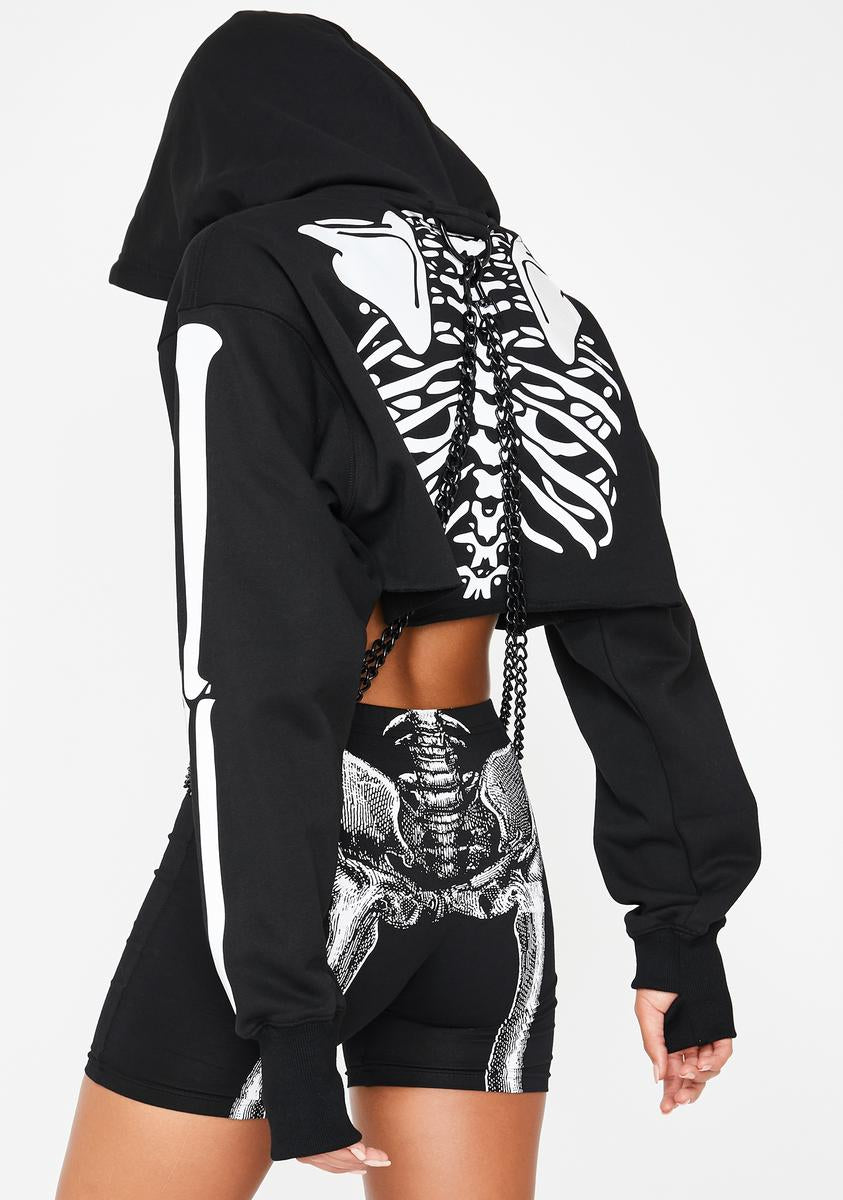 Halloween Hoodie Ladies Skull Print Suit