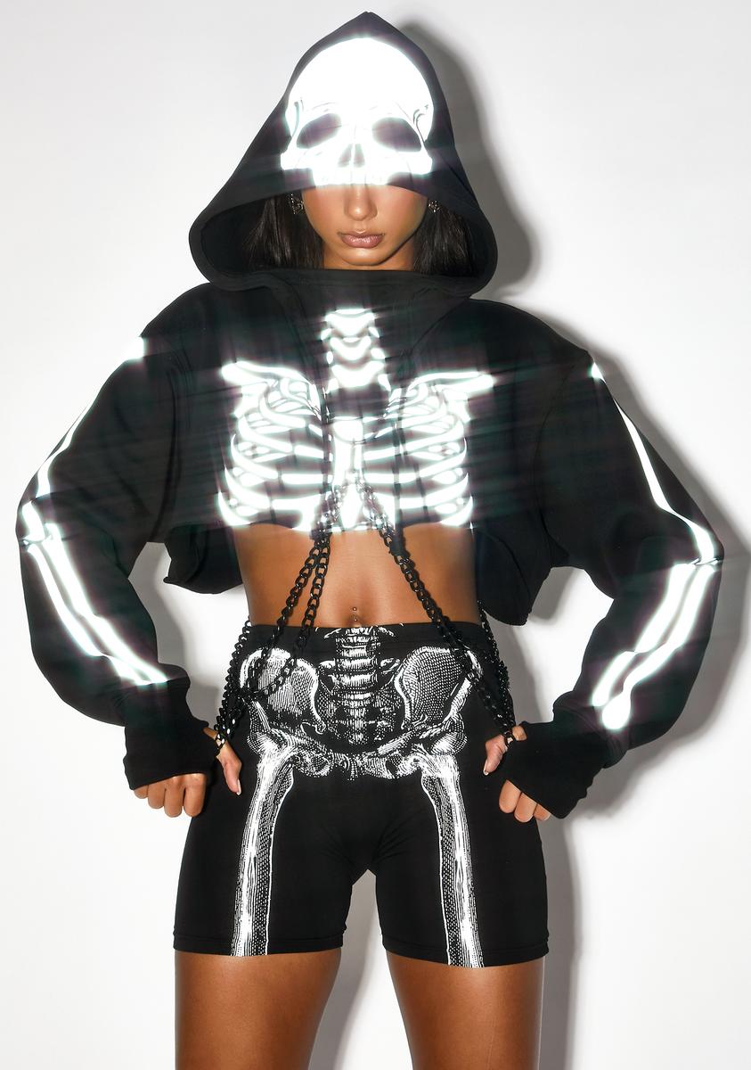 Halloween Hoodie Ladies Skull Print Suit
