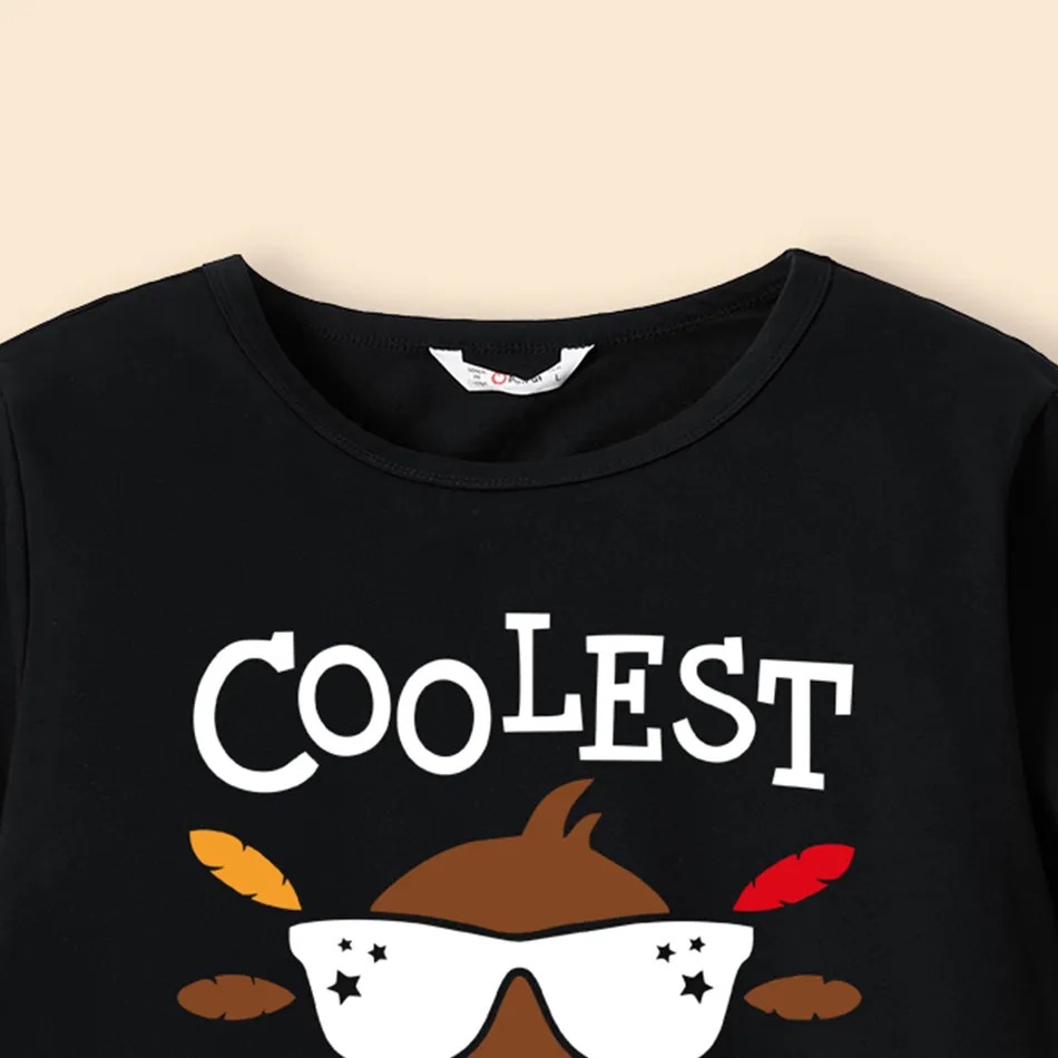 Thanksgiving Cartoon Pullover Printed Alphabet Hoodie