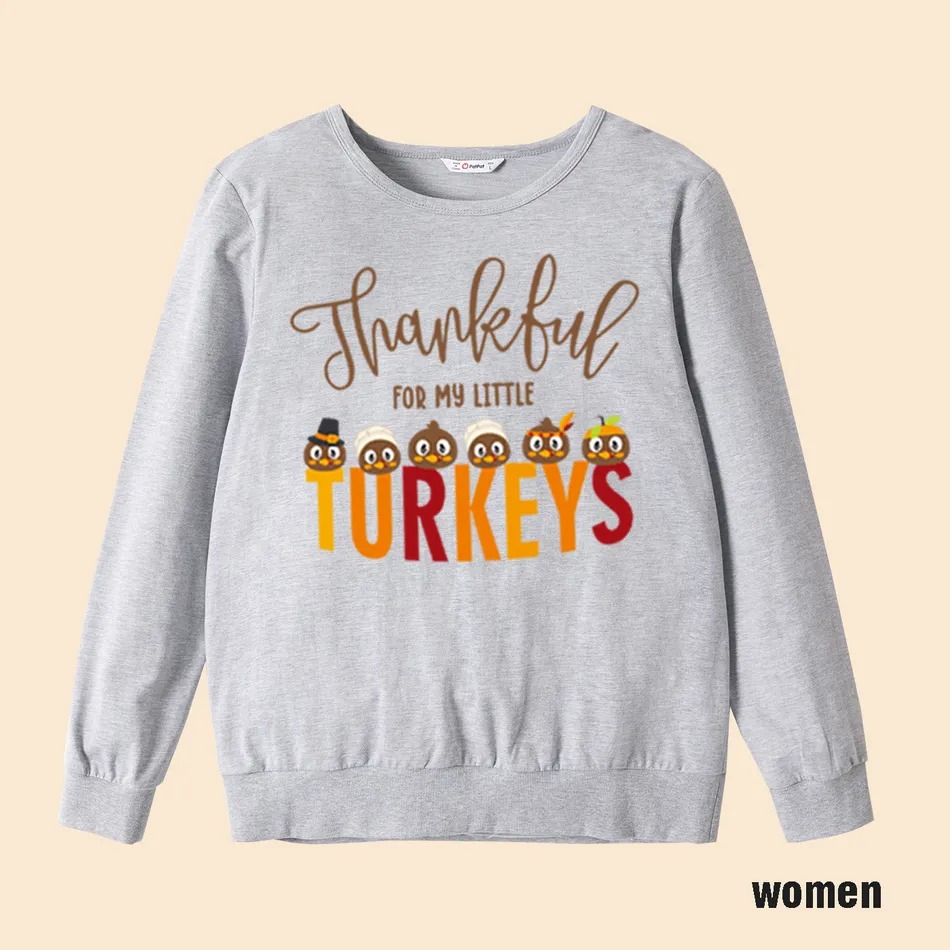 Family Hoodie Set Printed Thanksgiving