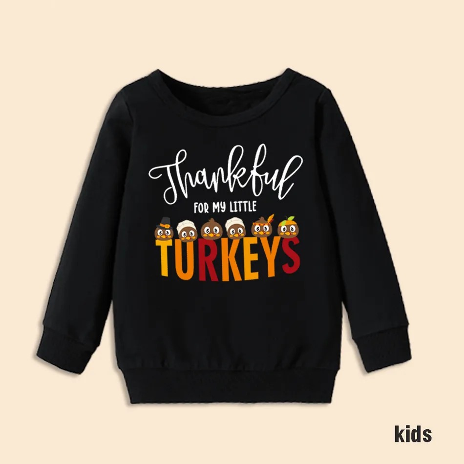 Family Hoodie Set Printed Thanksgiving
