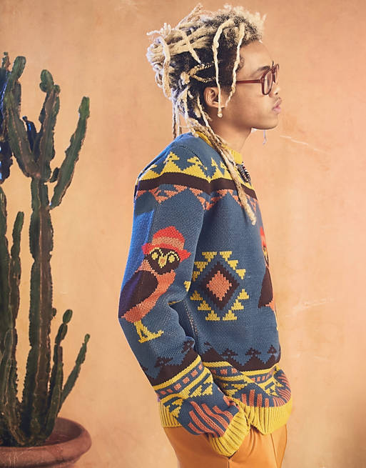 Thanksgiving Men's Jacquard Crewneck Sweater