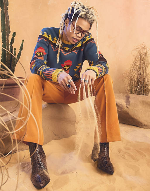 Thanksgiving Men's Jacquard Crewneck Sweater