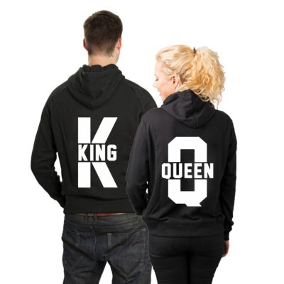 Black Couple's Monogrammed Street Hoodie