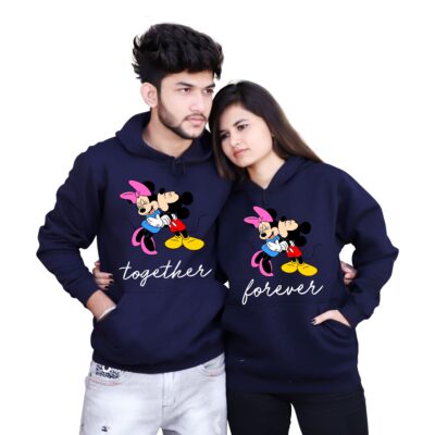 Casual Blue Hoodie Valentine's Day