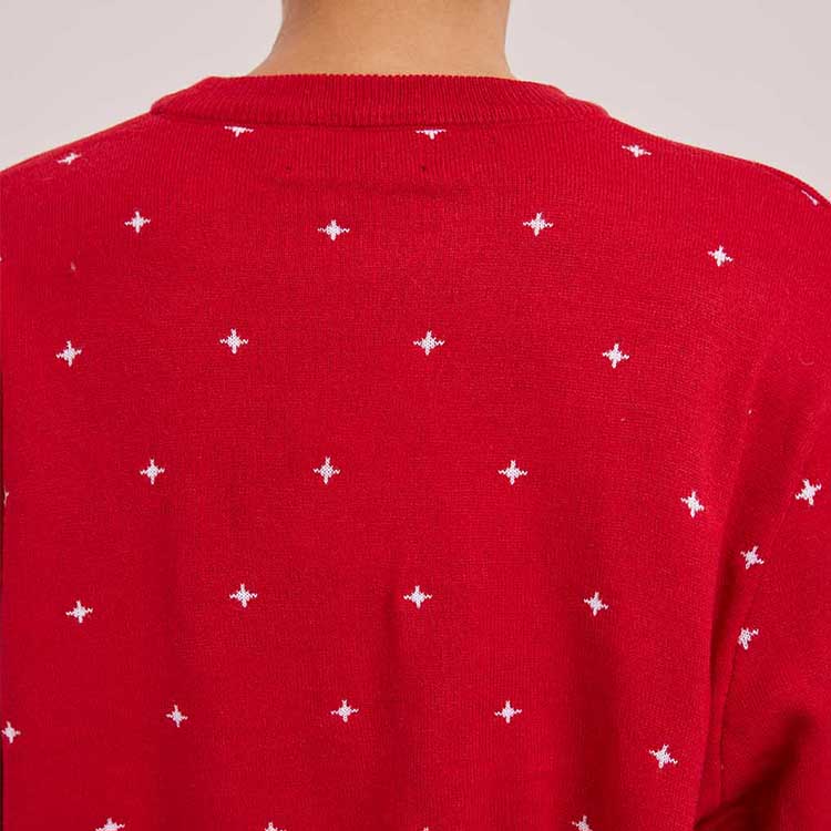 Red Reindeer Snowflake Ugly Christmas Sweater
