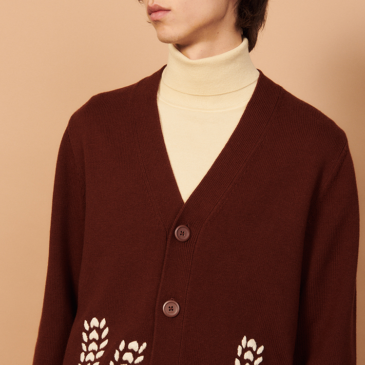 Wool Cardigan With Embroidery Sweaters