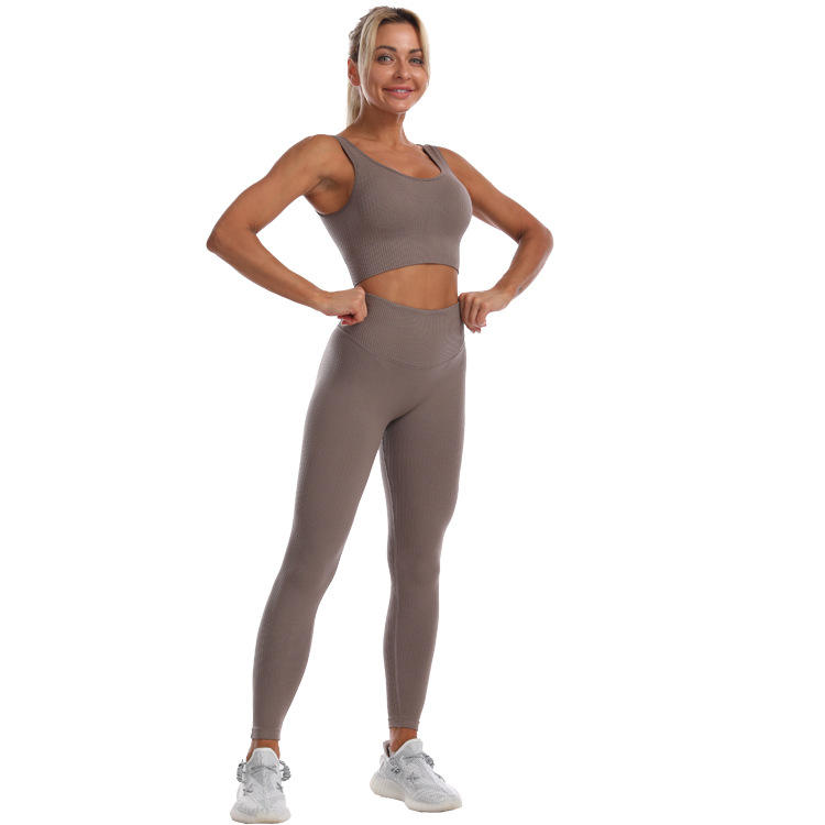 Custom High Waisted Yoga Leggings Sports Bra Set