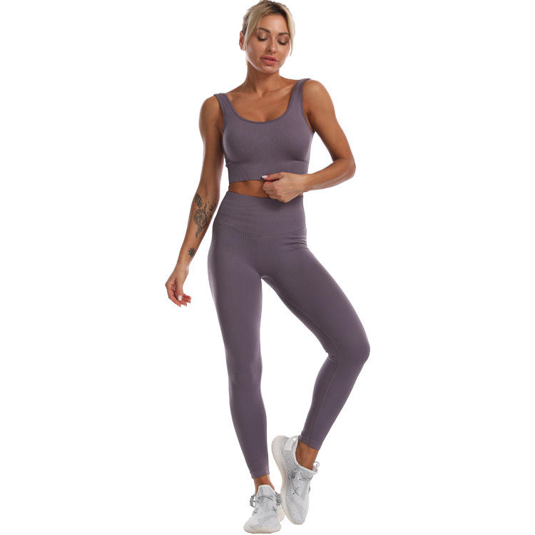Custom High Waisted Yoga Leggings Sports Bra Set