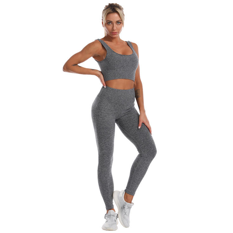 Custom High Waisted Yoga Leggings Sports Bra Set