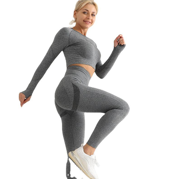 Seamless Set Yoga Fitness Suit Long Sleeve