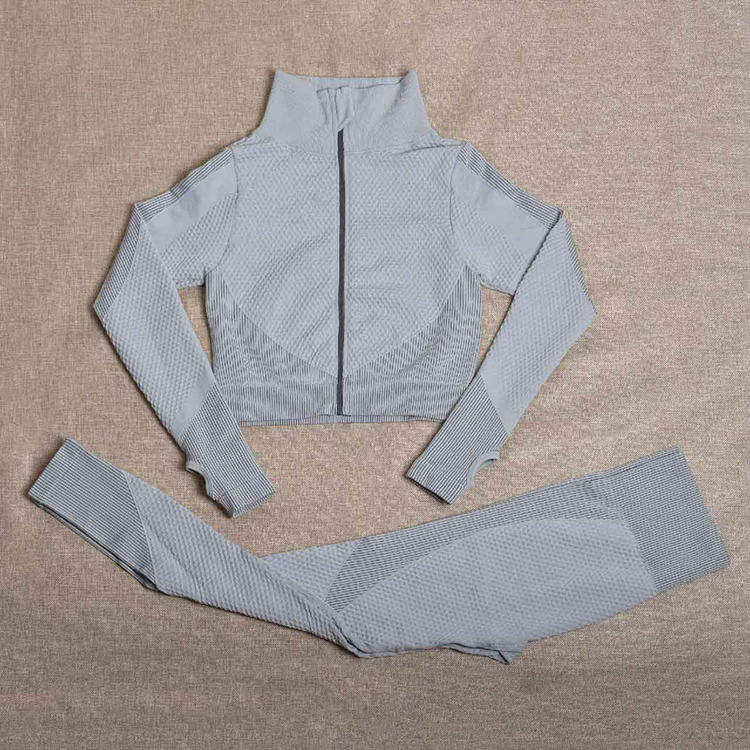 Zipper Sports Leggings Yoga Suit